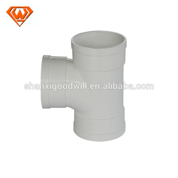 cinza água pvc tee pipe fitting price